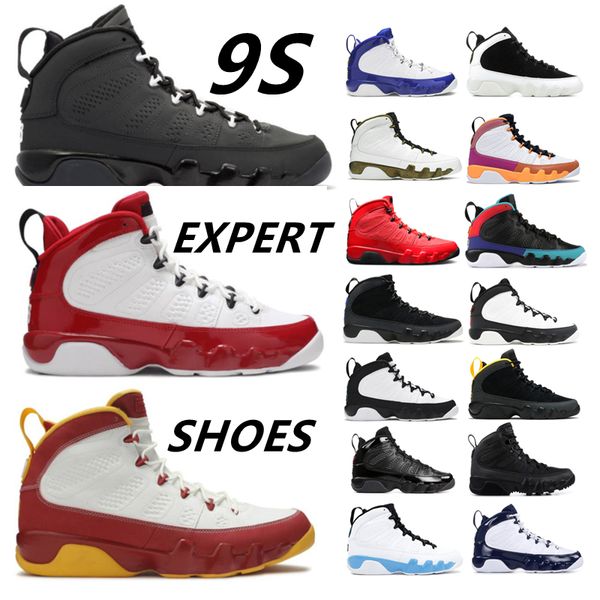 

2022 men basketball shoes 9 9s particle grey bred patent chile red gym racer university blue gold countdown pack sport sneakers