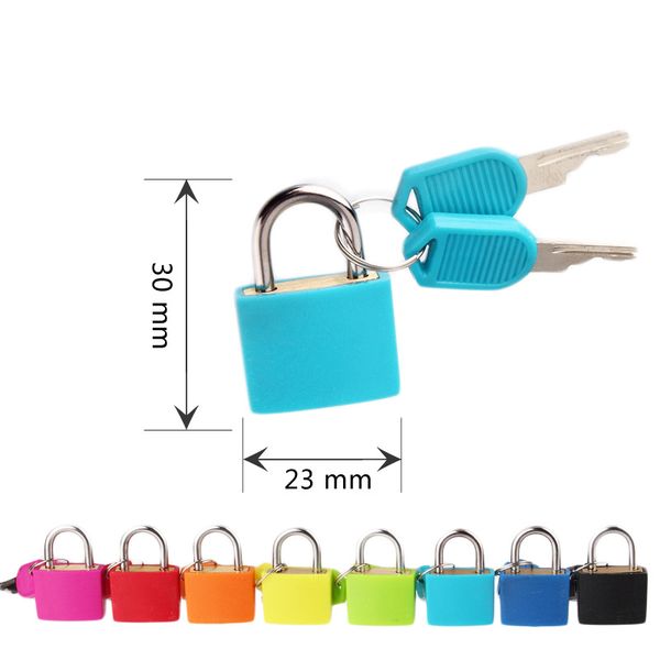 

small mini strong metal padlock travel suitcase diary book lock with 2 keys security luggage padlocks decoration 8 colors door locks