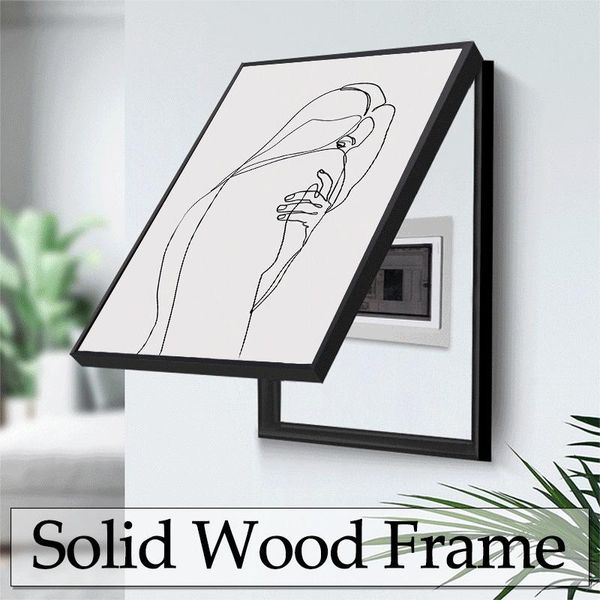 

paintings posters prints art canvas painting hidden murals of meter box black white abstract pictures wall for home decoration