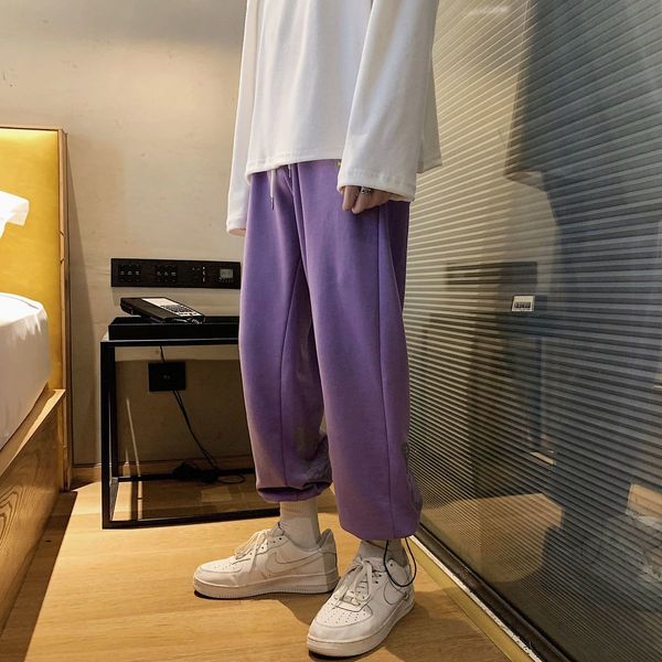 

men's pants new sportswear jogger mens casual loose printing straight thick baggy elastic waist sweatpants s-2xl 2efj, Black