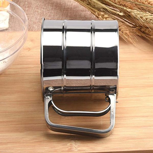 

baking & pastry tools flour sifter cake diy stainless steel sieve handheld hand crank sugar kitchen fine mesh home semi automatic filter