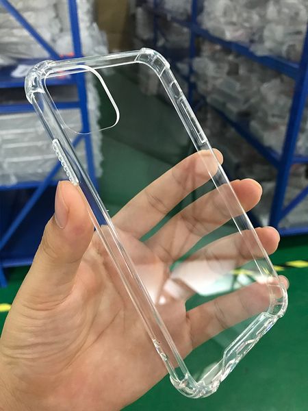 Capa híbrida transparente de acrílico para pc 1.0mm, capa macia à prova de choque para iphone 15, capa transparente para samsung