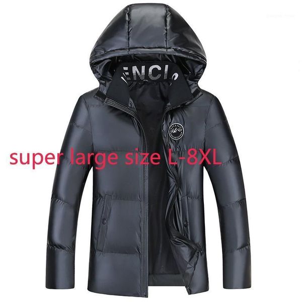 

men's down & parkas arrival fashion extra large cotton padded men winter hooded thickened bright coat thick casual stand plus size l-6x, Black