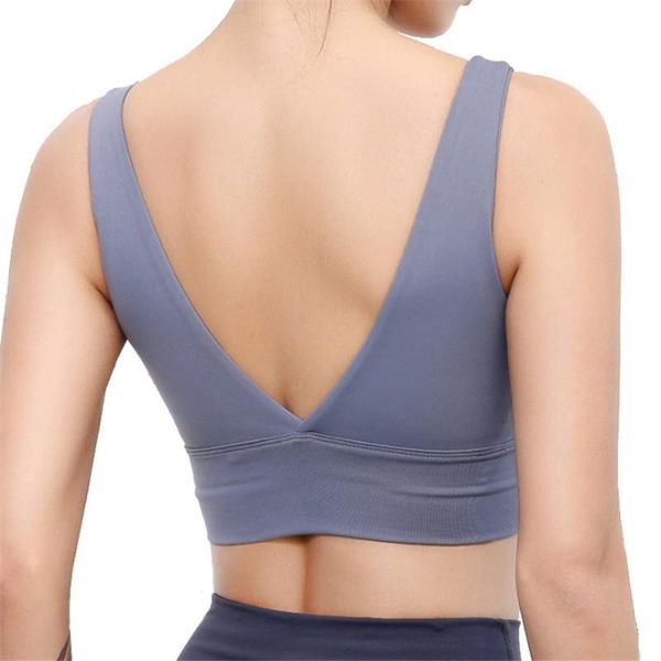 

gym clothing seamless workout fitness bras crop women vest types yoga sports bra back deep-v padded jogger sport, White;black
