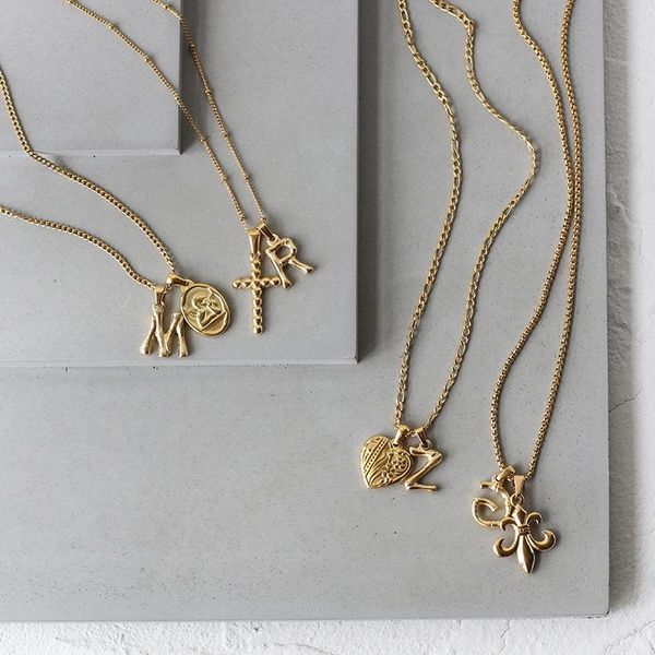 

charms english letters three-dimensional bamboo texture pendants for a necklace18k gold plated titanium steel jewelry making, Bronze;silver