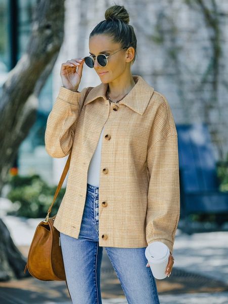 

drop shoulder plaid overcoat 93ia#, Black