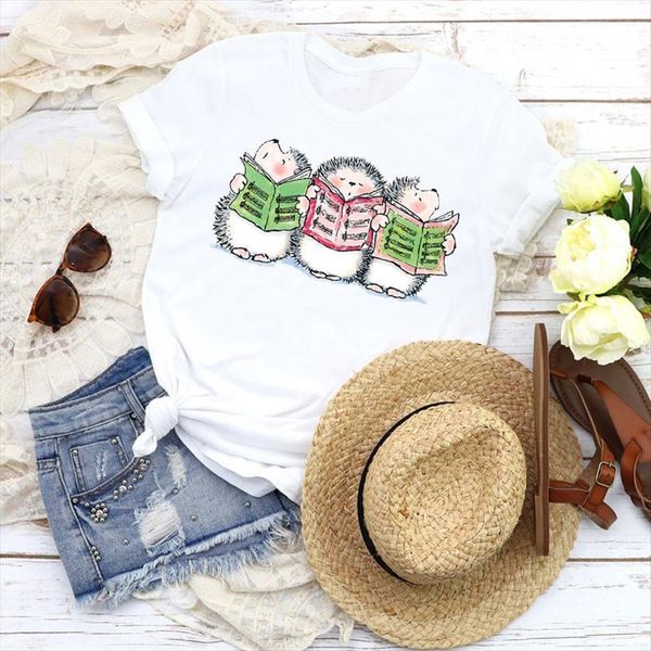 

graphic animal music funny women t shirt cute style 90s cartoon fashion tees clothing female print womens, White