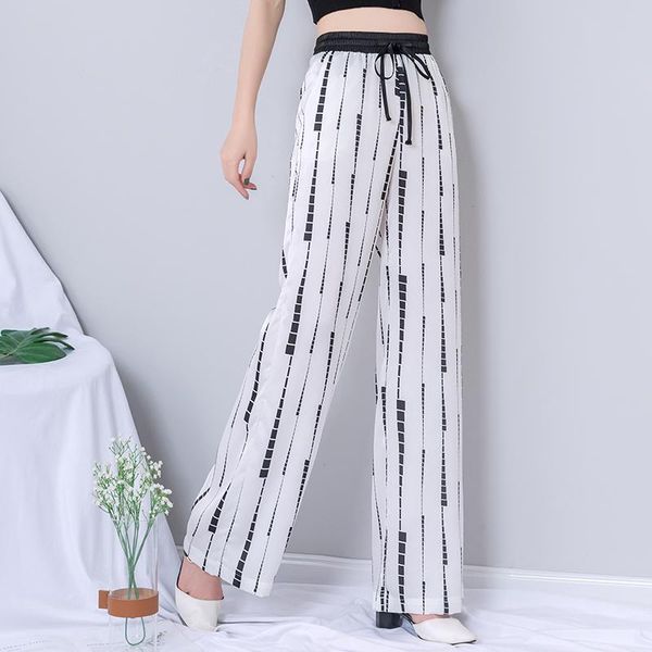 

women's pants & capris 2021 summer wide leg women, Black;white