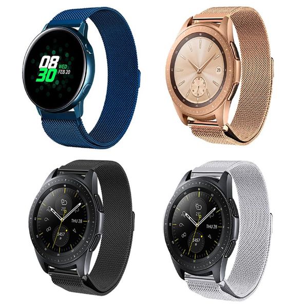 

watch bands band compatible with samsung 20mm, 22mm stainless steel mesh quick release strap for, Black;brown