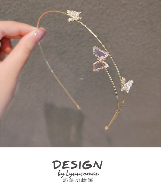 

mori imitation crystal butterfly hair hoop smart thin headband