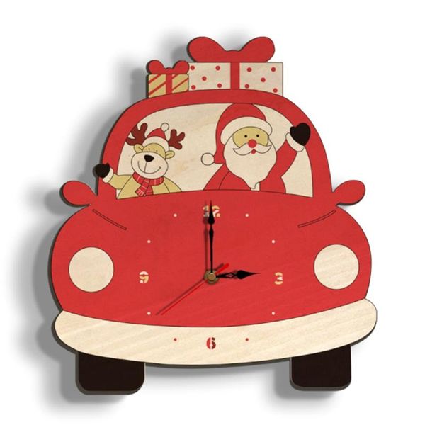 

cute cartoon acrylic wall clock silent christmas santa claus elk frameless borderless nice gifts home hanging clocks