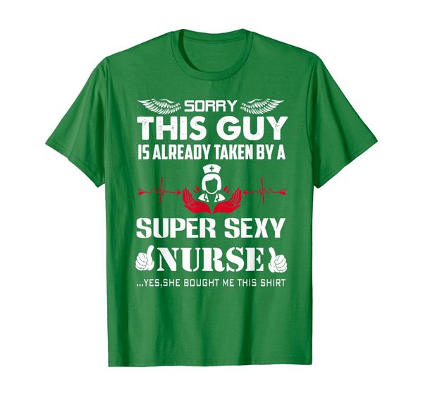 

sorry this guy is already taken super nurse t-shirt, White;black