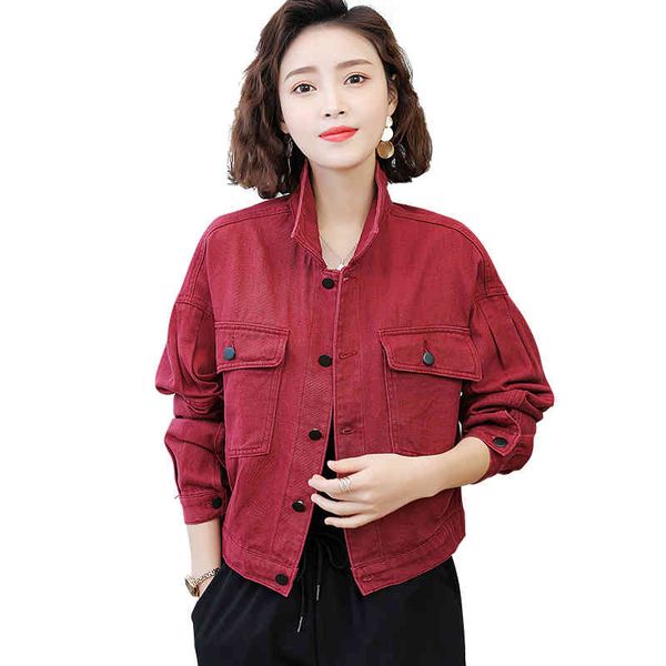 

women's jackets short women's jean jacket, short jacket for spring women, korean version of red wine, tool xpg0, Black;brown