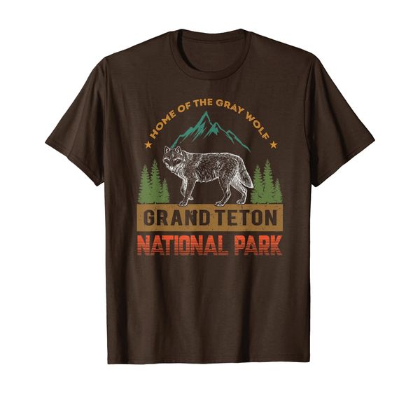 

grand teton national park t-shirt wolf vintage men women, White;black