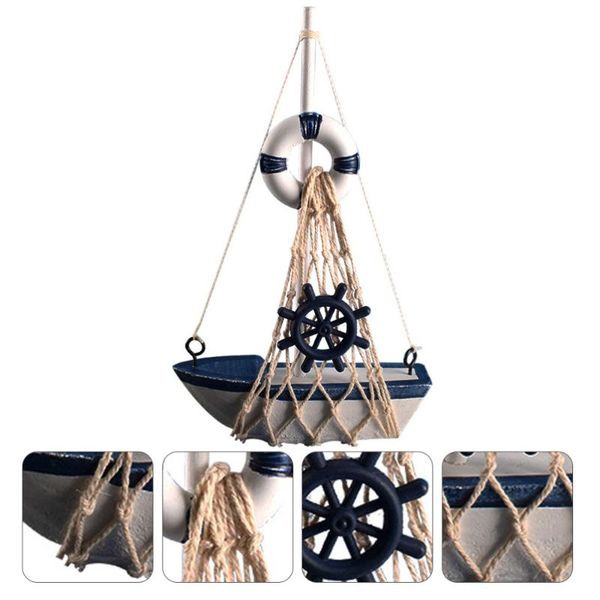 

decorative objects & figurines 1pc wooden sailboat crafts mediterranean smooth sailing boat decor decoration in the
