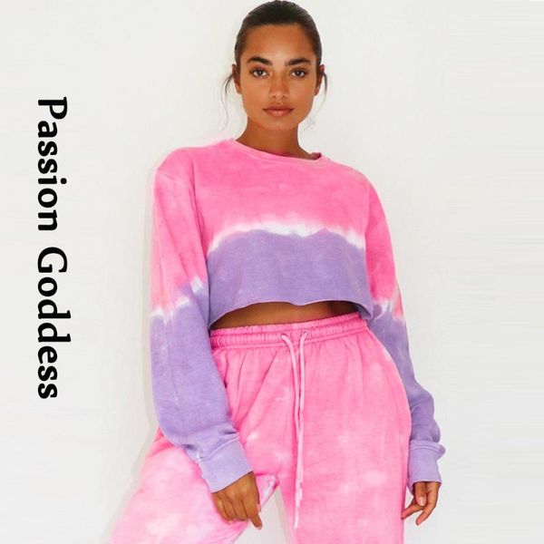 

women's hoodies & sweatshirts autumn women tie dye patchwork casual long sleeve female loose cropped hoodie pullover oversized jogger, Black