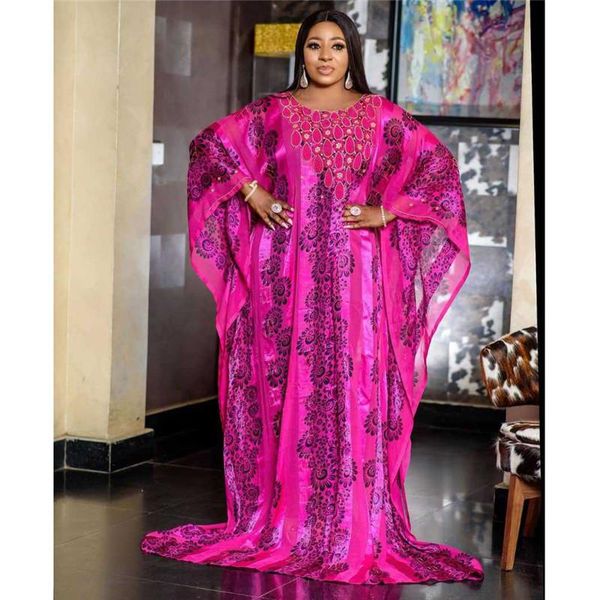 

ethnic clothing fashion african women maxi dress diamonds luxury party kaftan loose abaya africa dashiki ching 2 pieces set with inner, Red