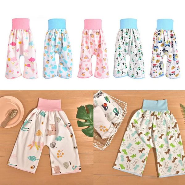 

cloth diapers 2 in 1 comfy children baby diaper skirt shorts pure cotton anti bed-wetting waterproof absorbent washable training nappy pants
