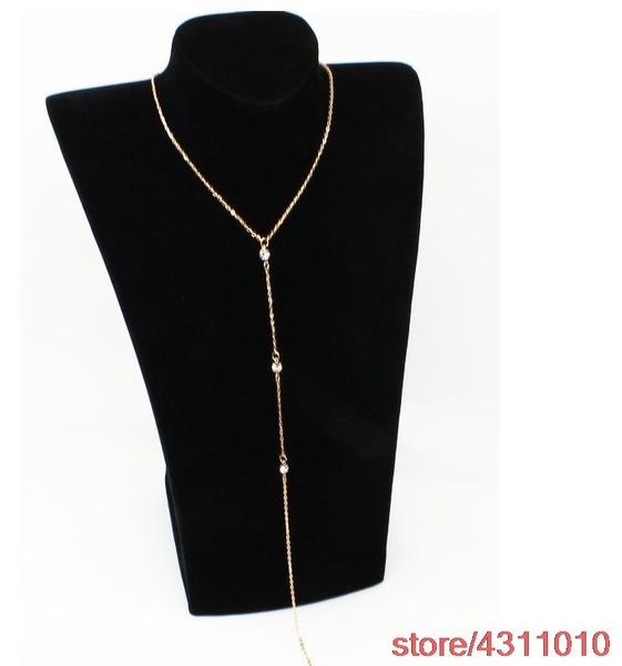 

chains women female summer dress boho bohemian crystal backdrop back necklace gold silver color beach bikini bib wedding bar party