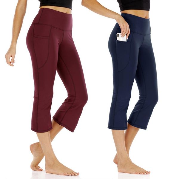 

yoga outfits women pants high waist flared trousers casual for running sports fitness xd88, White;red