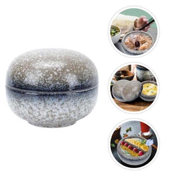 

bowls 1pc japanese style small bowl with lid restaurant soup ceramic