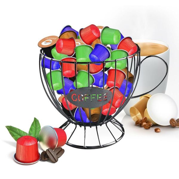 

coffee pod holder storage stand display rack basket for home cafe bottles & jars
