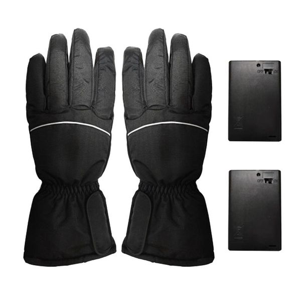 

waterproof breathable winter heated gloves ski motorcycle hiking cycling for men women, Black