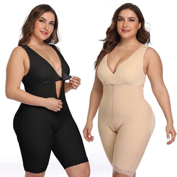 

women's shapers women full body shaper shapewear bodysuit bra overbust fajas corset girdles thigh trimmer corrective underwear slimming, Black;white