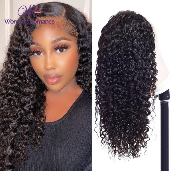 

lace wigs brazilian jerry curly for women 13x4 front human hair natural hairline deep pre-plucked 4x4 closure, Black;brown