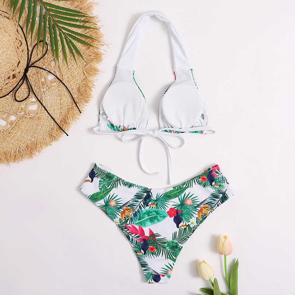 

2021 new green bikini split swimsuit gradient, White;black