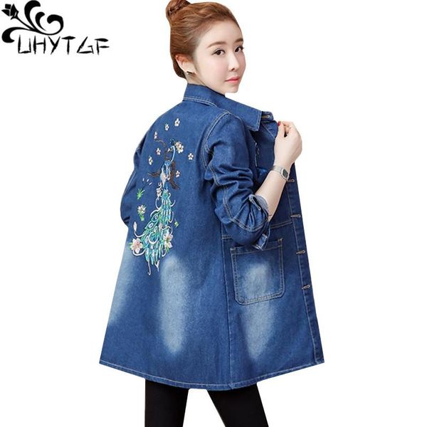 

women's jackets uhytgf spring autumn denim jacket fashion embroidery casual women coat loose student plus size jeans wholesale 133, Black;brown