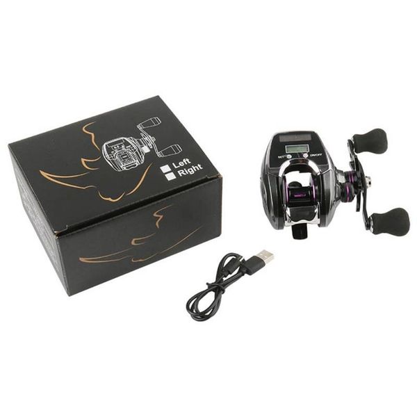 

intelligent display fishing reel 6+1 stainless steel handle left/right high speed 8.0:1 baitcasting reels