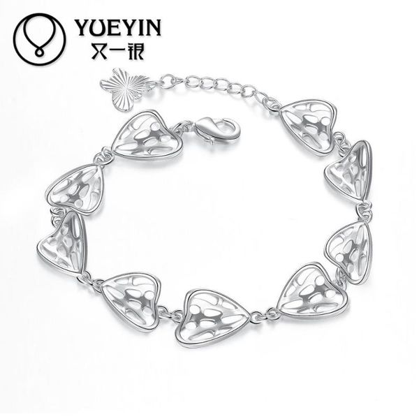 

charm bracelets fashion silver plated bracelet for women european style jewelry pulseras mujer popcorn chain bangles, Golden;silver