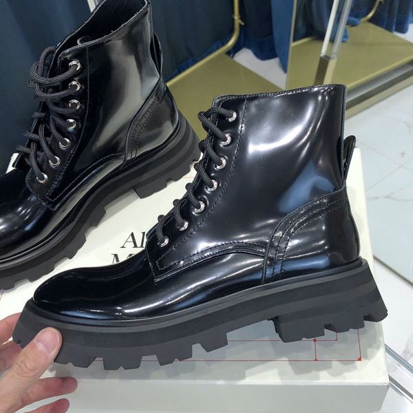 

leather women's shoes luxury lace up martin boots patent bright outlet black friday