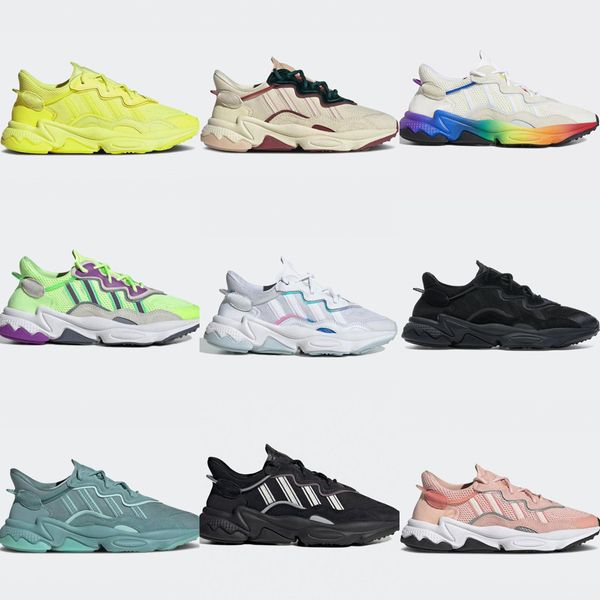 

2021men women ozweego retro running shoes all black white green red pink grey steel frozen yellow trace cargo sports sneakers mens womens tr, White;red