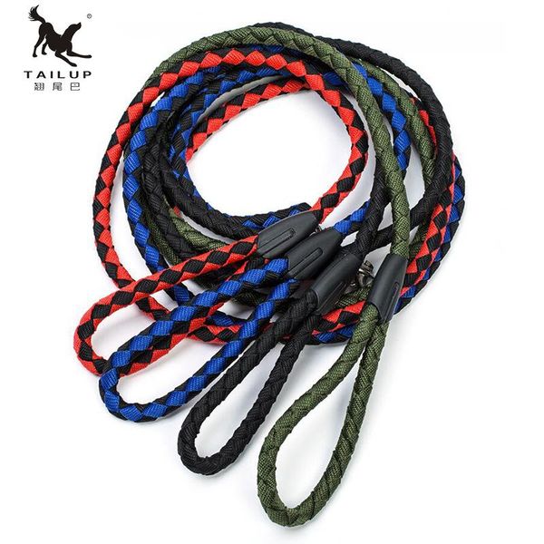 

dog collars & leashes pet products nylon braided traction rope easy to control non- harness collar accessories