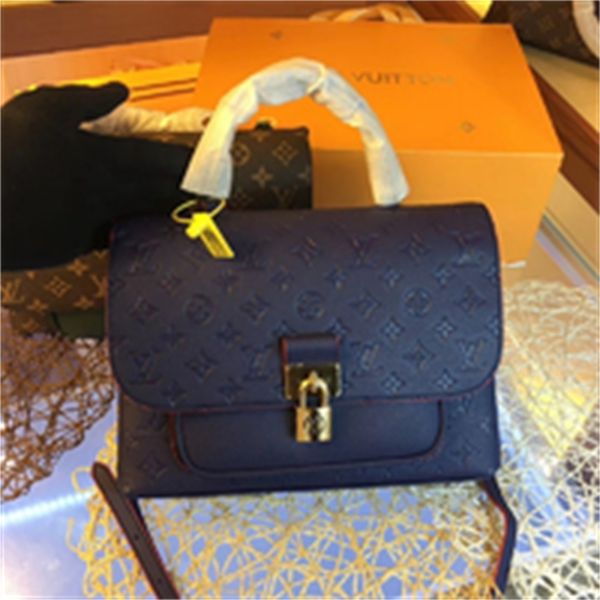 

women totes brand iconic handles designer messenger bag luxury handbags m44549 bags dark shoulder bags blue cross body embossed bag, Red;black