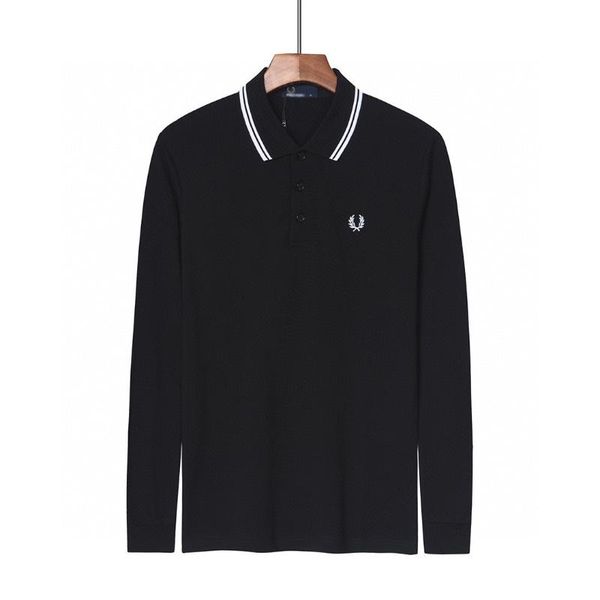 

men's polos embroidery men long sleeve shirt camisa homme fashion masculine, White;black