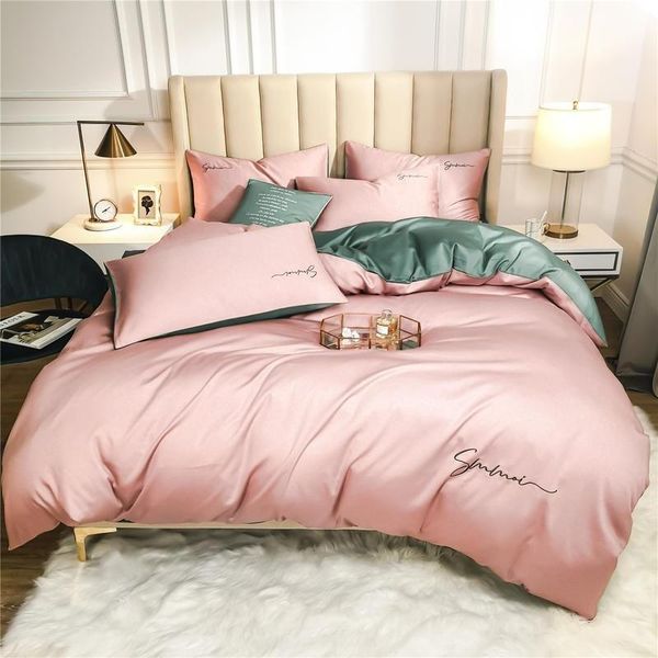 

bedding sets modern style luxury solid color duvet cover set soft silky comfy 100%egyptian cotton 4pcs bed sheet 2pillowcases