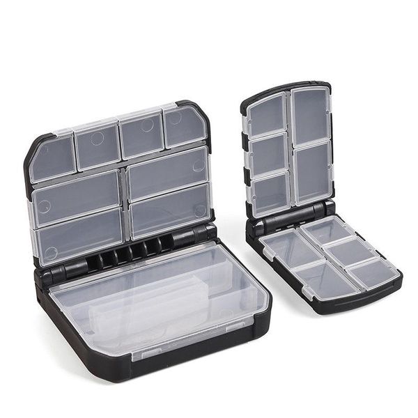 

fishing accessories 1pc plastic black tackle box semi-automatic opening closing accessory case portable pesca