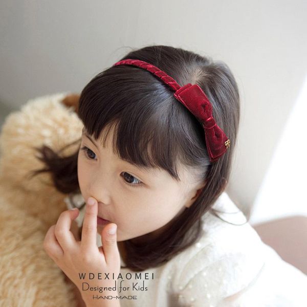 

cute solid colour bow headband girls children sweet velvet bowknot hairbands hair band fashion kids hoop accessories gifts, Slivery;white