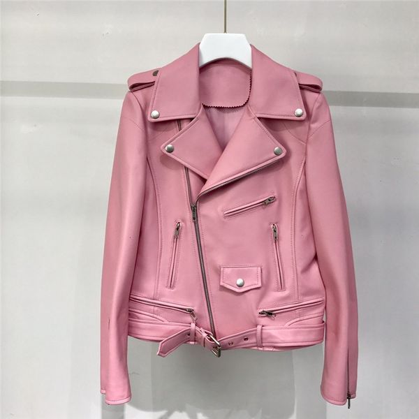 

women's jackets arrival women's coat spring genuine leather jacket female imported sheepskin coats pink bla v7h7, Black;brown