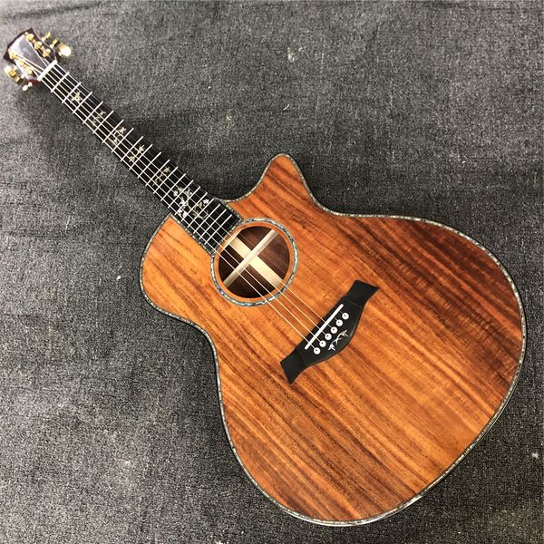 

all koa 916ce acoustic guitar koa-wood ebony fretboard with b band a11 3 knobs preamp pickup eq 916 electrical folk guitarra