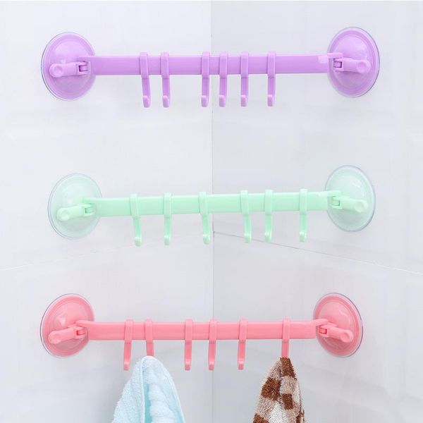 

hooks & rails six-link hook-punching toilet bathroom towel rack coat hook kitchen wall storage