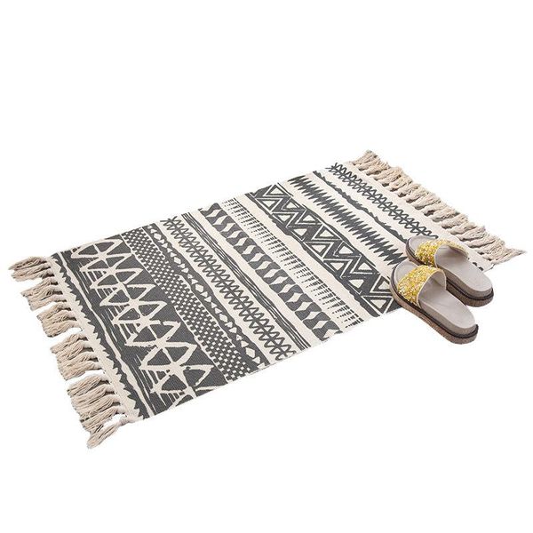 

carpets morocco mandala cotton linen hand woven printed area rugs tufted tassels throw rug washable bath mat doormat carpet tapete para
