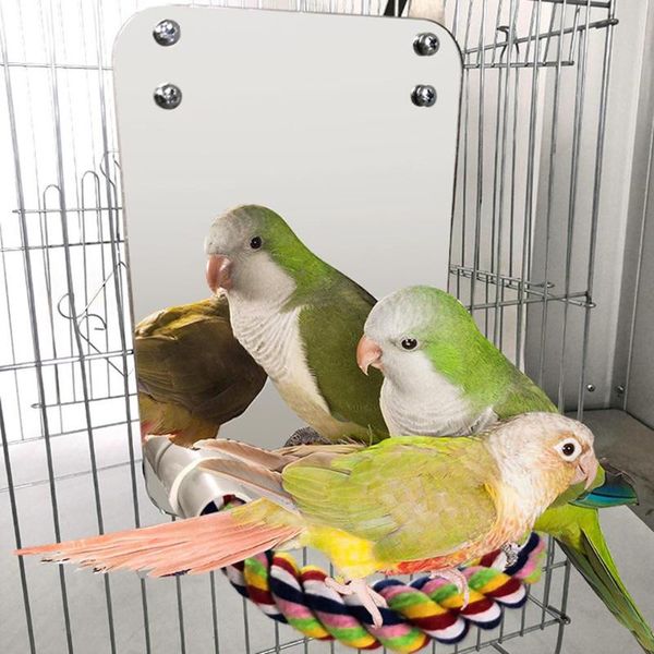 

other bird supplies pet mirror cotton rope perch cage mounted decor bite chew molar toy