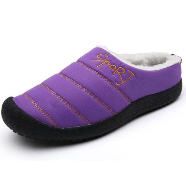 

slippers woman winter shoes 2021 warm snow 3 colors women's home non-slip rubber soles zapatos de mujer, Black