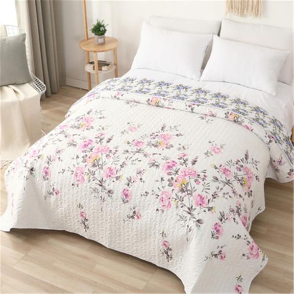 

fashion bedding quit bedspread floral printed elegant summer duvet quilted blanket ab side coverlet cubrecam bed cover colcha comforters & s