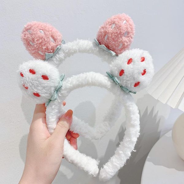 

hair accessories cute strawberry band cartoon bear headbands for girls children kids styling tools headdress wear, Slivery;white