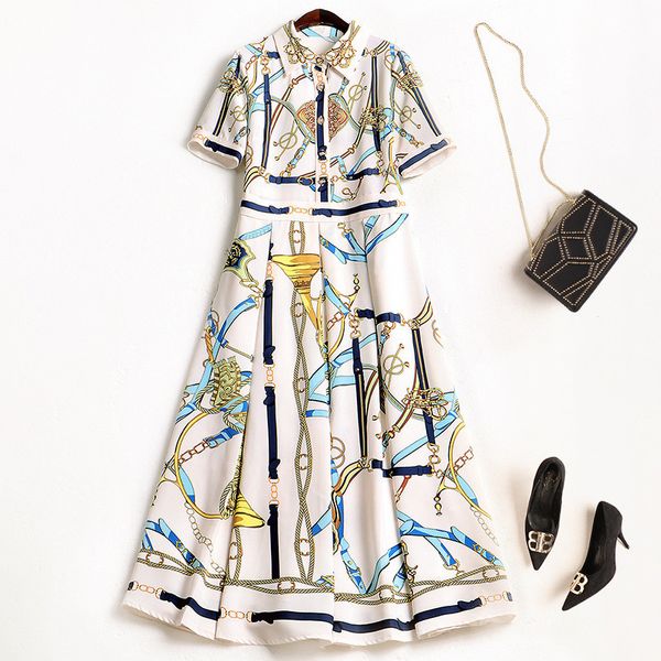 

two piece dress summer fashion designer of vintage geometric printing track dressed women dress party short sleeve casual aline dresses r1vq, White